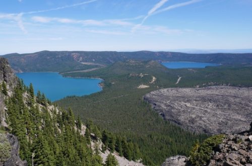 Newberry Crater Obsidian Flow and Twin Lakes